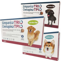 Simparica TRIO таблетки від бліх, гельмінтів та кліщів для собак, 3 шт Simparica TRIO таблетки від бліх, гельмінтів та кліщів для собак, 3 шт